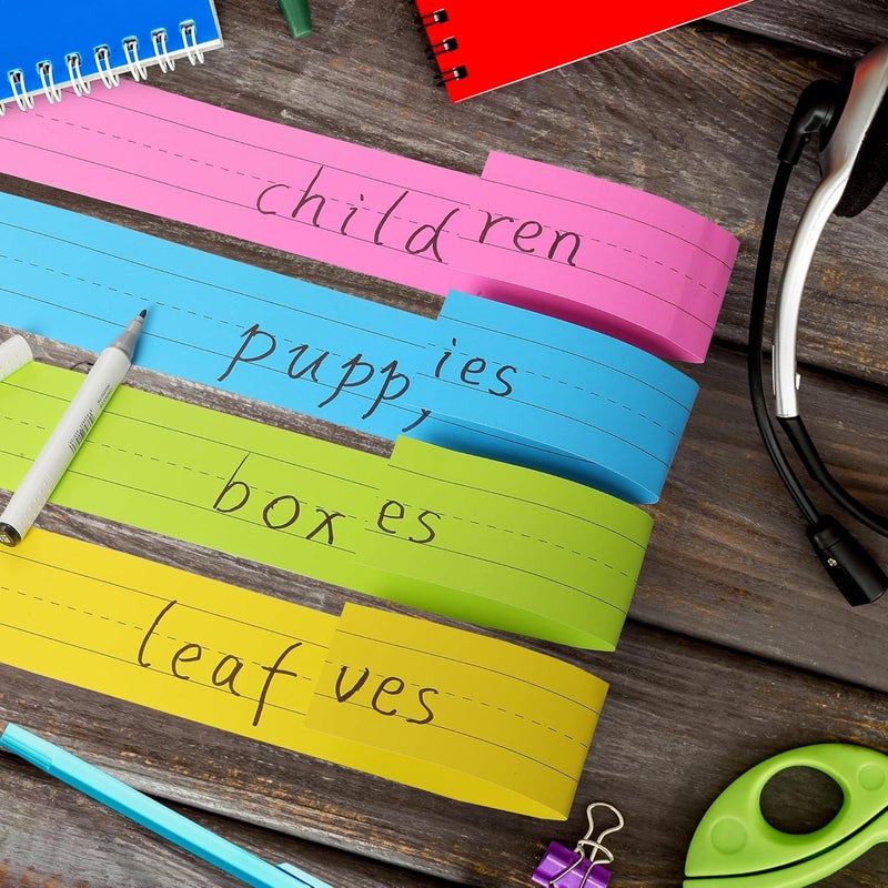 Chella Colored Sentence Strips Cardstock, Pack of 100, 3” x 24” Rainbow Color Word Learning Strips Handwriting Practice Tools for Teachers, Classroom and Office, 5 Colors - Image 5